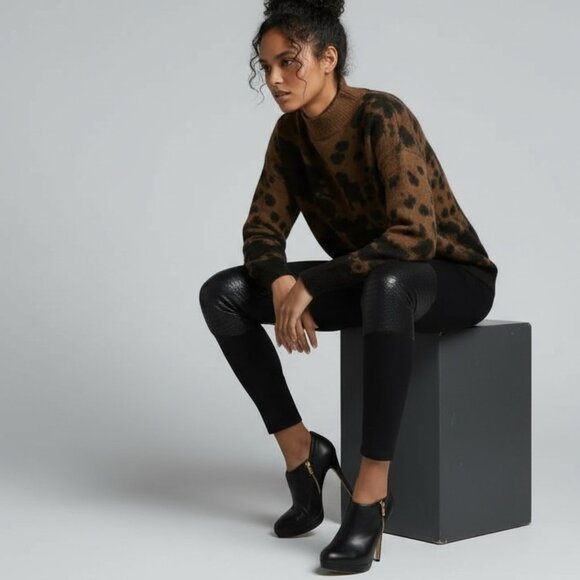 MICHAEL KORS Side Zip Leather and Patent Snakeskin Stiletto York Ankle Booties - Picture 16 of 17